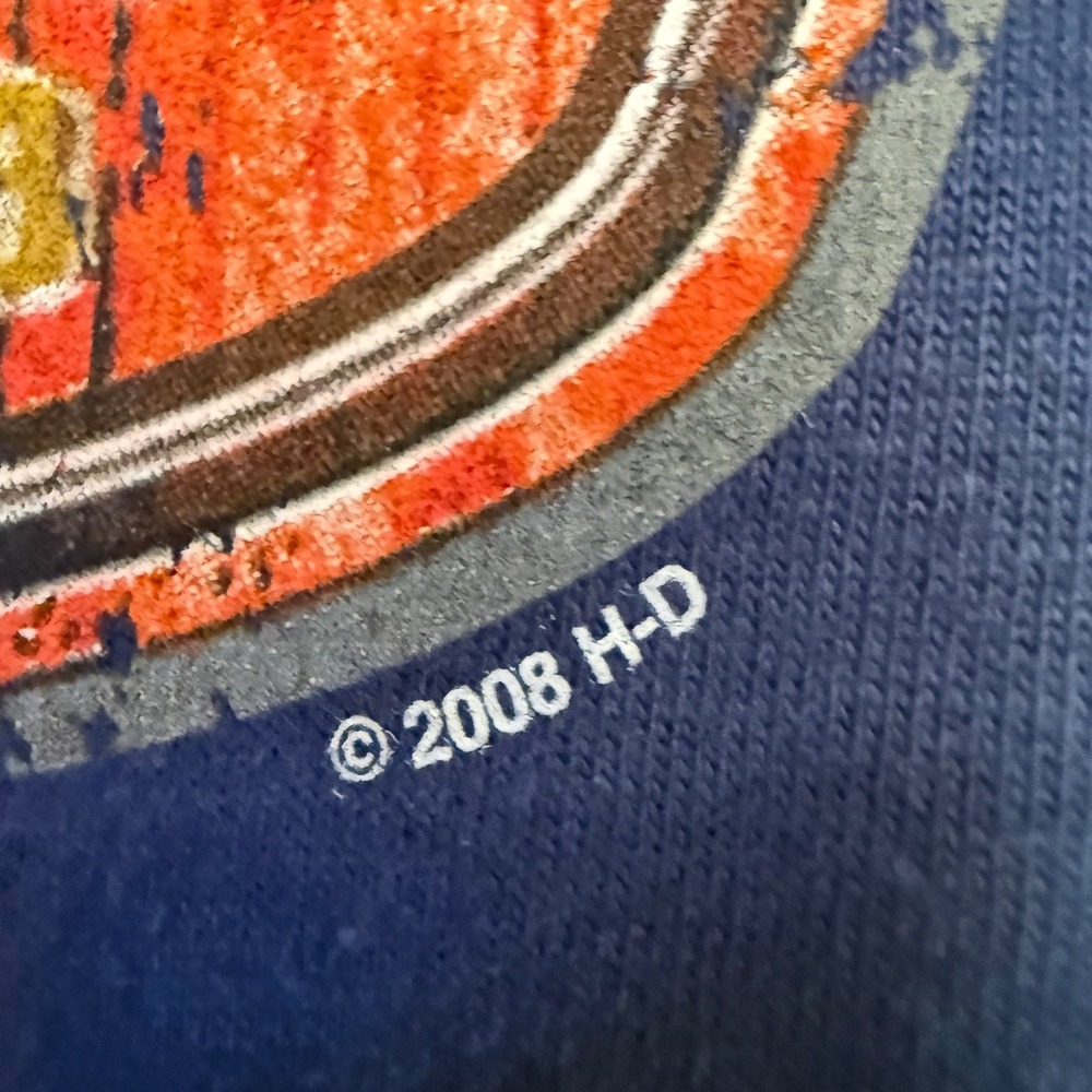 Harley-Davidson Orlando Florida T-Shirt Mens Large Navy Blue 2008 Pinup Graphic - Picture 3 of 6